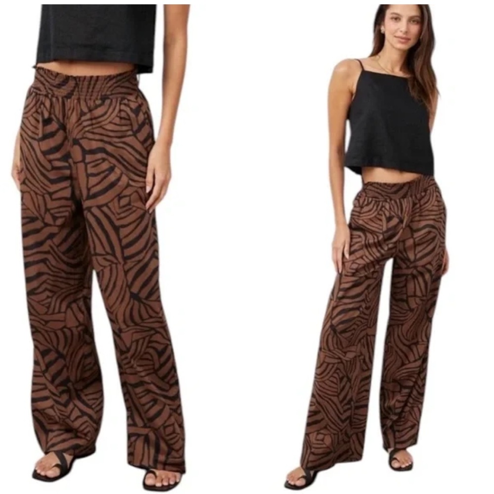 Rails Brown and Black Wide Leg Printed Pants